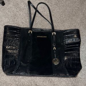 Black Michael Kors cowhide tote